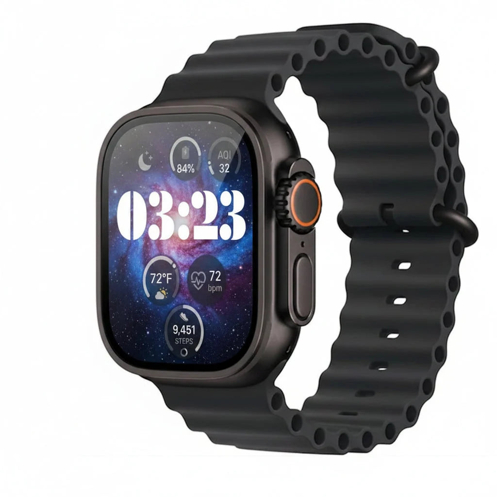 Apple Watch Ultra 2 49mm GPS + Cellular Titanium Smartwatch - Natural Titanium Black Titanium - Pristine - Refurbished () Apple