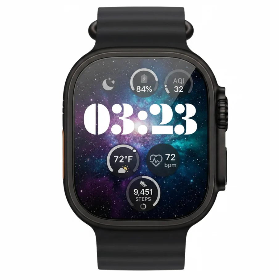 Apple Watch Ultra 2 49mm GPS + Cellular Titanium Smartwatch - Natural Titanium Black Titanium - Pristine - Refurbished () Apple