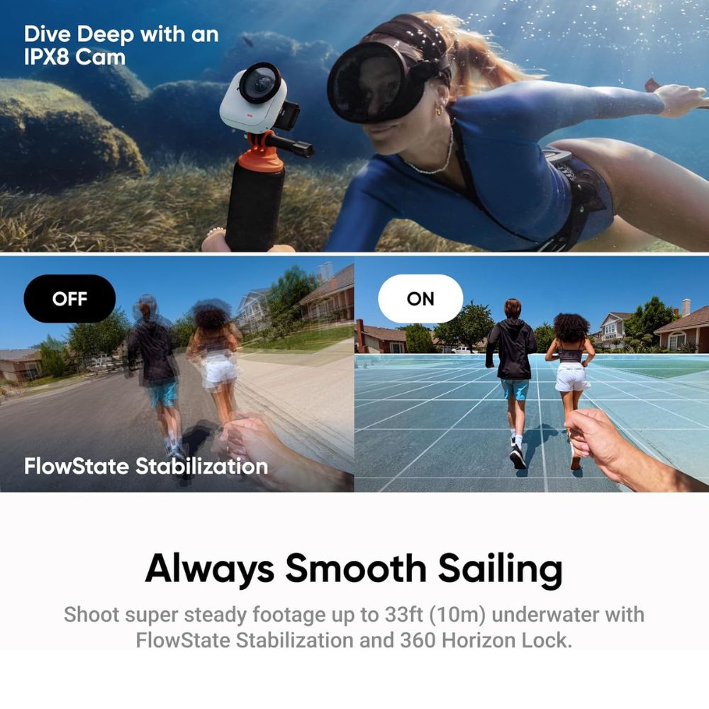 Insta360 GO Ultra Tiny Hands-Free 4K Cam - Standard Bundle - Arctic White Insta360