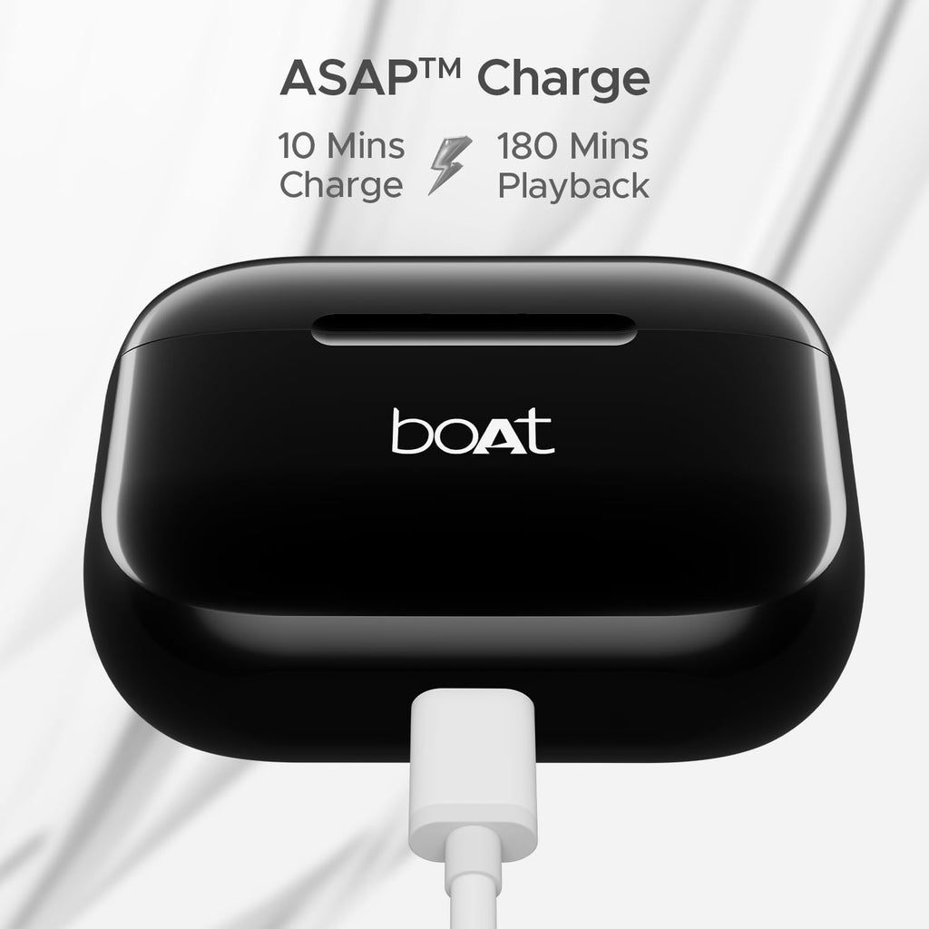 boAt Airdopes 163 Wireless Earbuds - Active Black, 40H Playtime, 13mm Drivers, IPX5