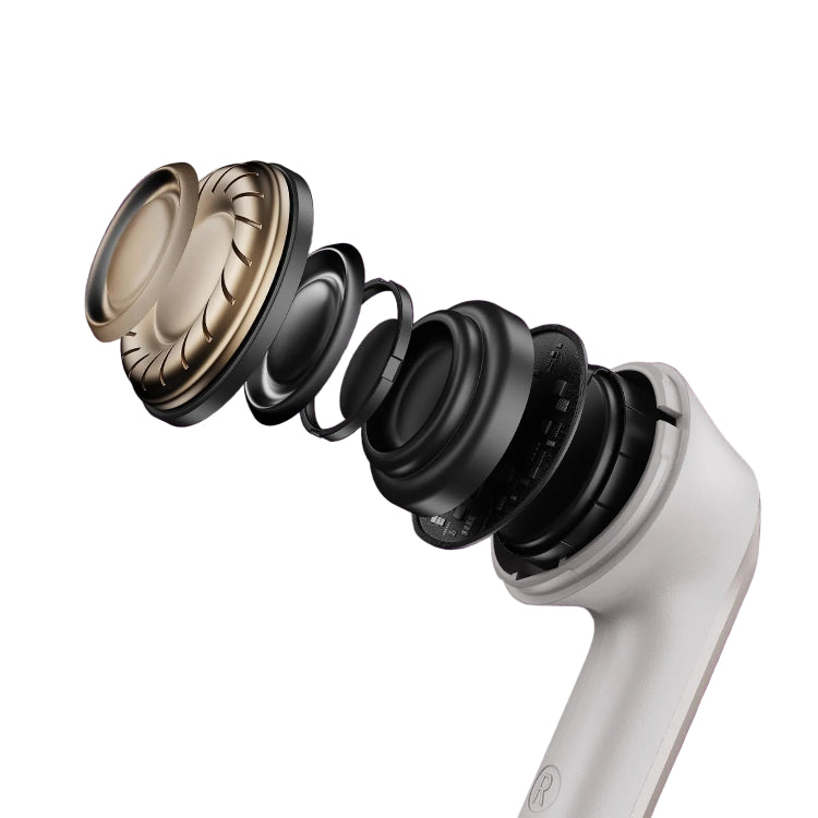 boAt earbuds with 13 mm drivers on a purple background