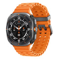 Smartwatch with an orange band on a white background