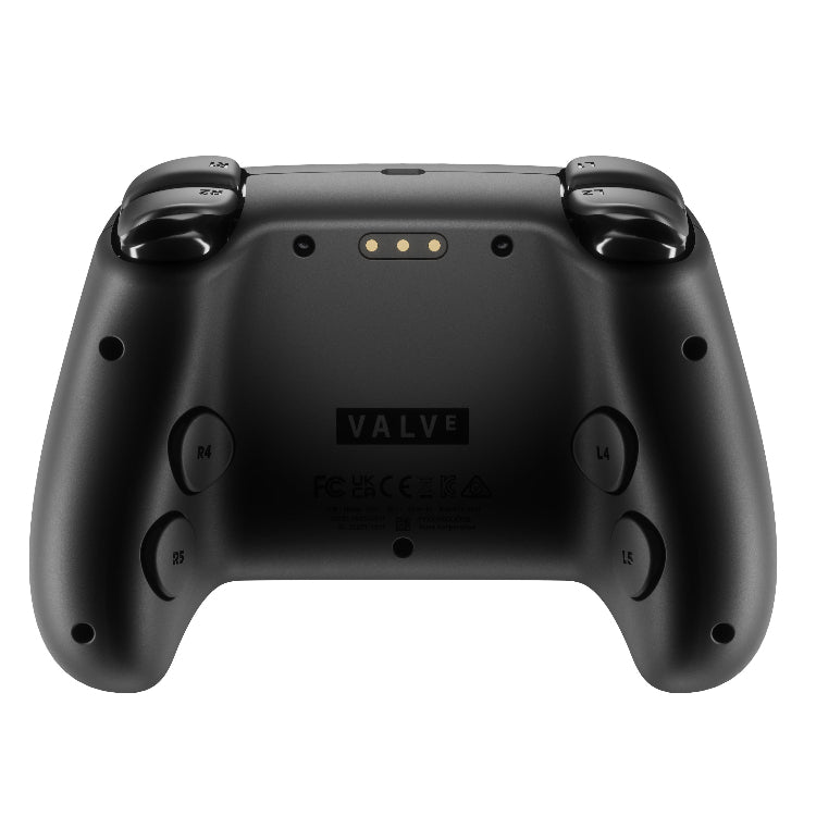 Black Valve Gamepad wireless controller shown from the back on a solid white background.