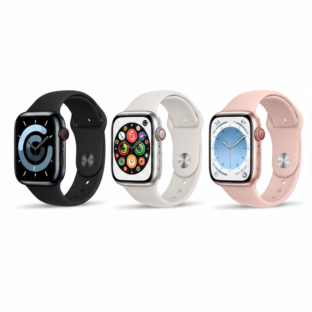 Apple Watch Series 10 GPS 42mm,46mm - Rose Gold, Silver, Jet Black  - Aluminum Case with Sport Band - Excellent - Refurbished () Apple
