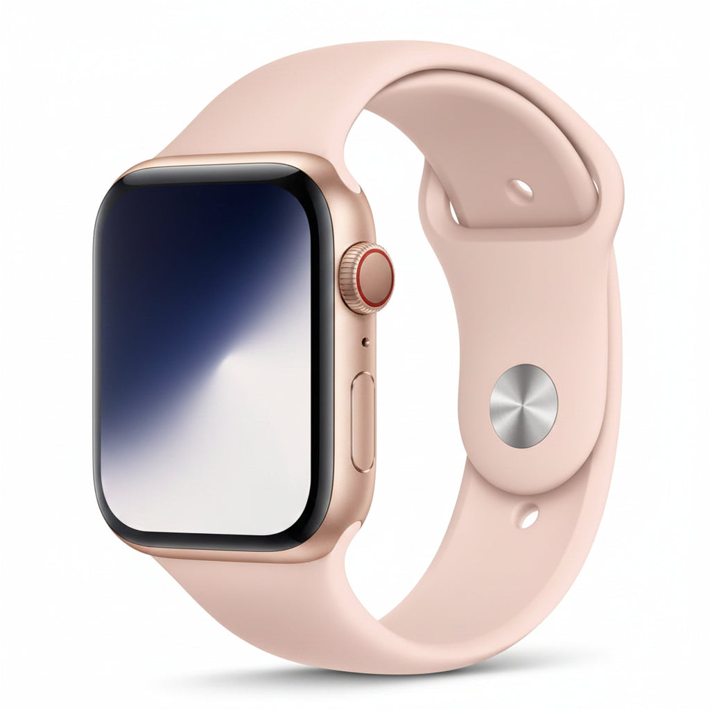 Apple Watch Series 5 44mm GPS + Cellular Gold Aluminum Case with Pink Sport Band () Apple