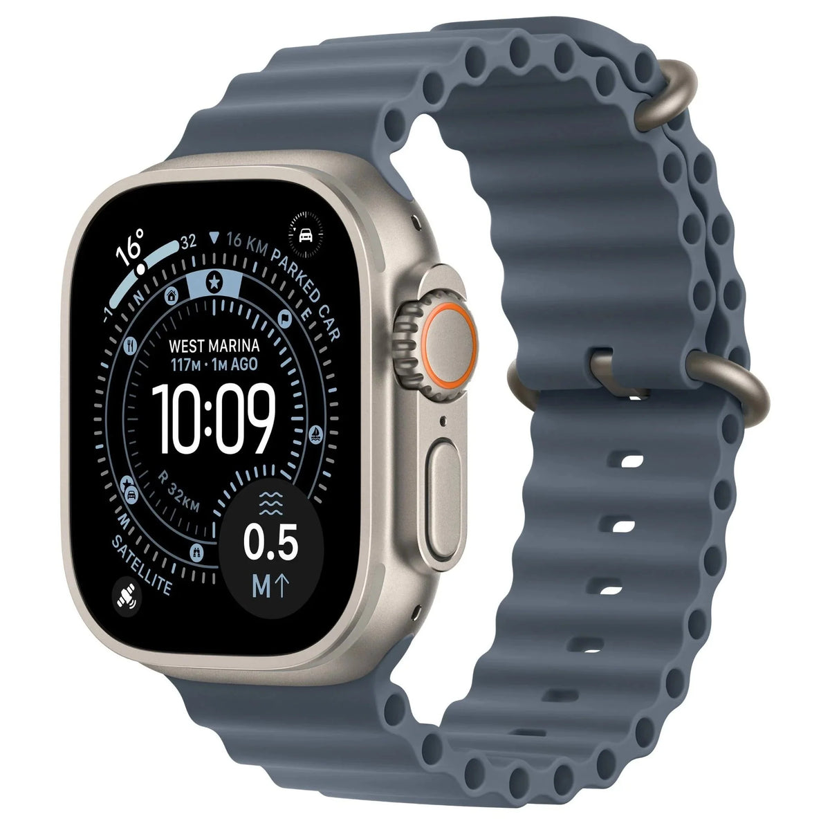 Apple Watch Ultra 2 49mm GPS + Cellular Titanium Smartwatch - Natural Titanium Black Titanium - Pristine - Refurbished () Apple
