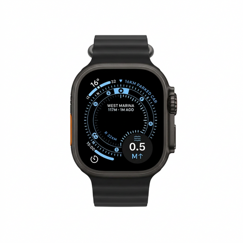 Apple Watch Ultra 3 49mm GPS + Cellular Titanium Smartwatch, Natural Titanium, Black Titanium