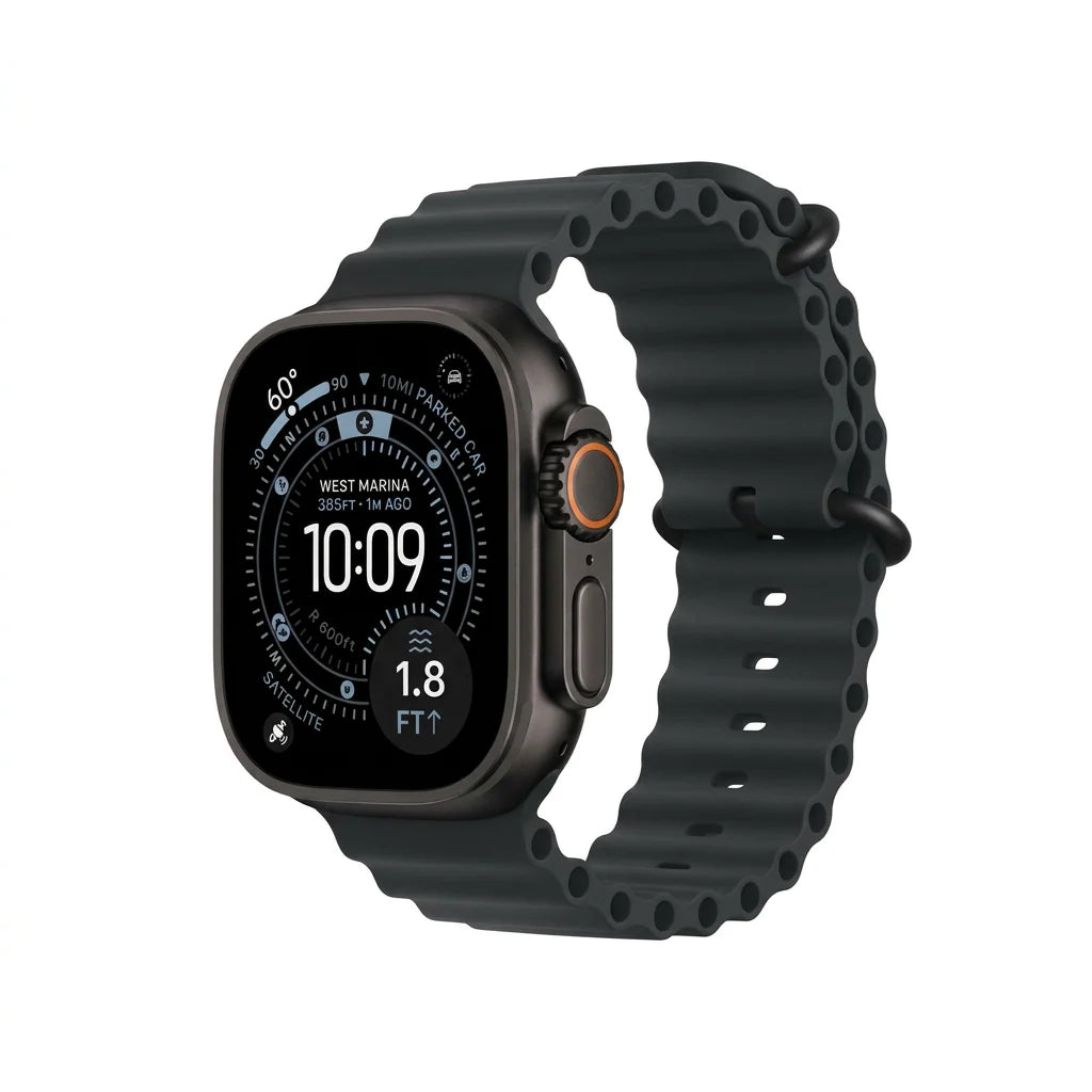Apple Watch Ultra 3 49mm GPS + Cellular Titanium Smartwatch, Natural Titanium, Black Titanium